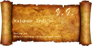 Valdner Irén névjegykártya